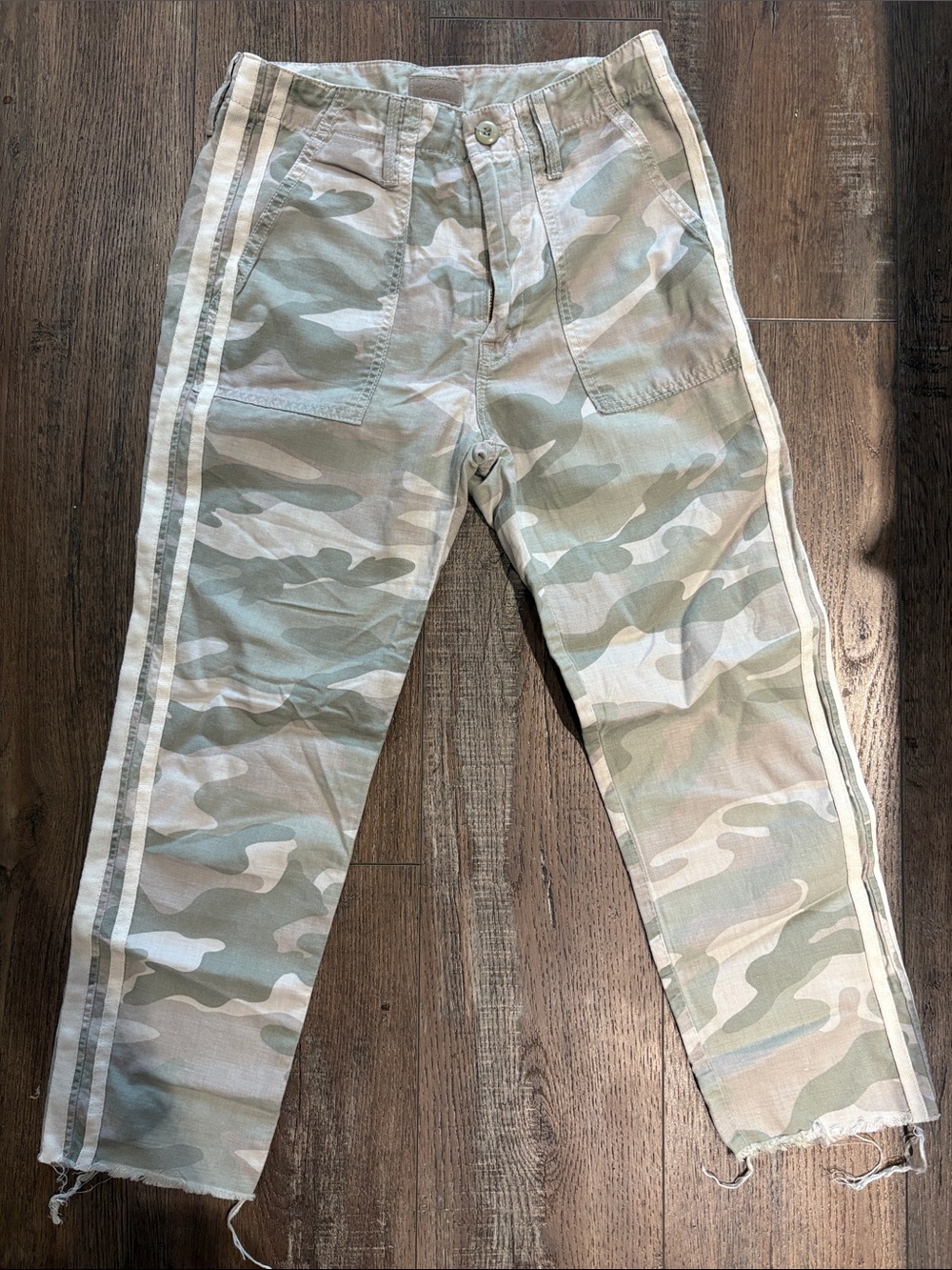 Mother Camo Utility Pants with Side Stripes - Desert Green